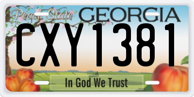 GA license plate CXY1381