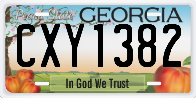 GA license plate CXY1382