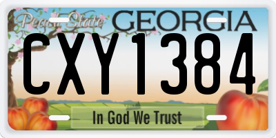 GA license plate CXY1384