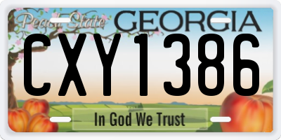 GA license plate CXY1386