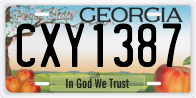 GA license plate CXY1387