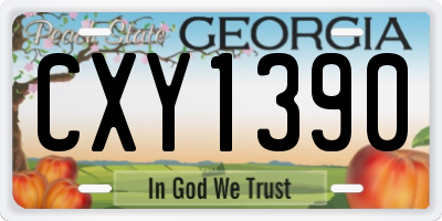 GA license plate CXY1390