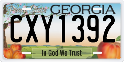 GA license plate CXY1392