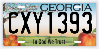 GA license plate CXY1393