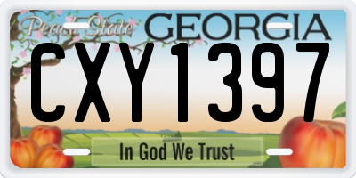 GA license plate CXY1397