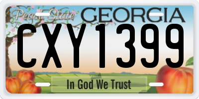 GA license plate CXY1399