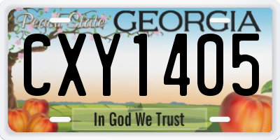 GA license plate CXY1405