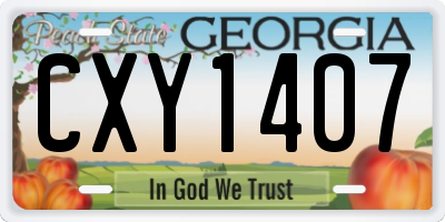 GA license plate CXY1407