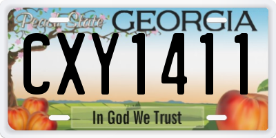 GA license plate CXY1411