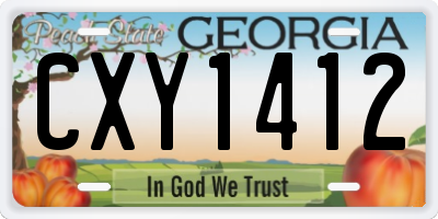 GA license plate CXY1412