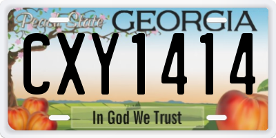 GA license plate CXY1414