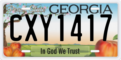 GA license plate CXY1417
