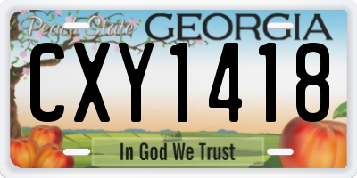 GA license plate CXY1418