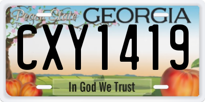 GA license plate CXY1419