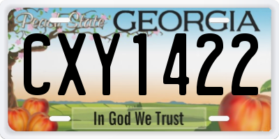 GA license plate CXY1422