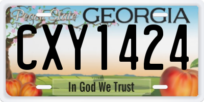 GA license plate CXY1424