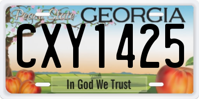 GA license plate CXY1425