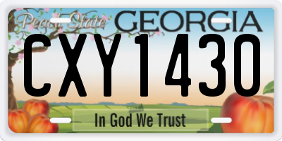 GA license plate CXY1430