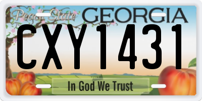 GA license plate CXY1431