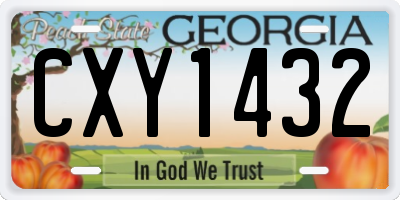 GA license plate CXY1432