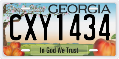 GA license plate CXY1434