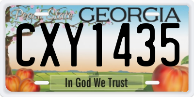 GA license plate CXY1435