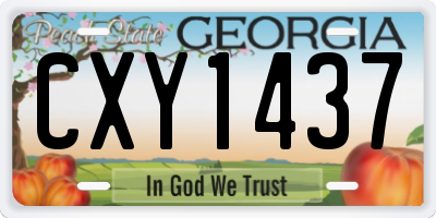 GA license plate CXY1437