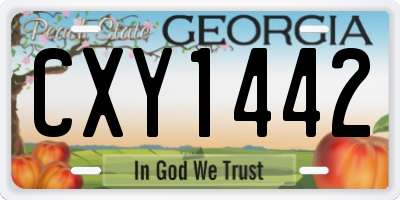 GA license plate CXY1442