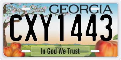 GA license plate CXY1443