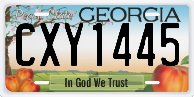 GA license plate CXY1445
