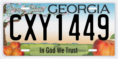 GA license plate CXY1449