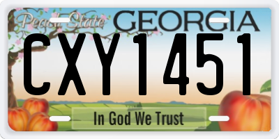 GA license plate CXY1451