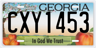 GA license plate CXY1453
