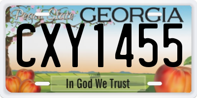 GA license plate CXY1455