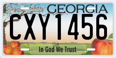 GA license plate CXY1456