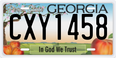 GA license plate CXY1458