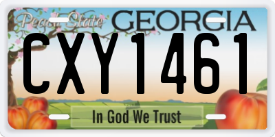 GA license plate CXY1461