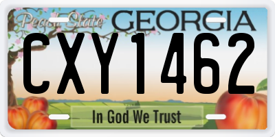 GA license plate CXY1462