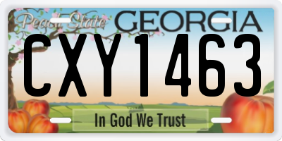 GA license plate CXY1463