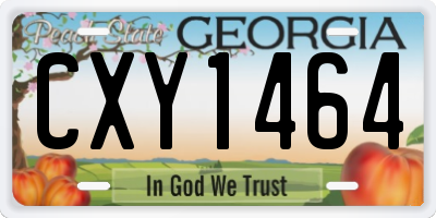 GA license plate CXY1464