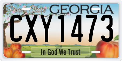 GA license plate CXY1473