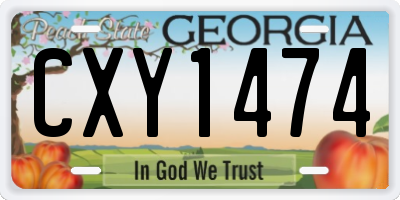 GA license plate CXY1474