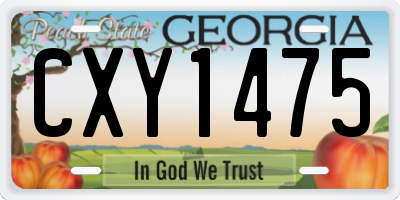 GA license plate CXY1475