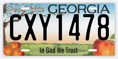 GA license plate CXY1478