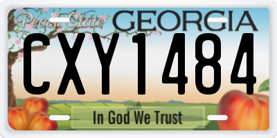 GA license plate CXY1484