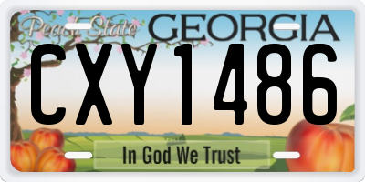 GA license plate CXY1486