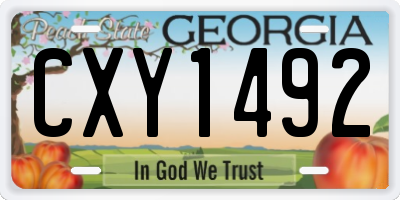 GA license plate CXY1492