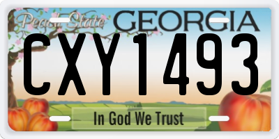 GA license plate CXY1493