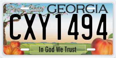 GA license plate CXY1494