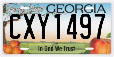 GA license plate CXY1497